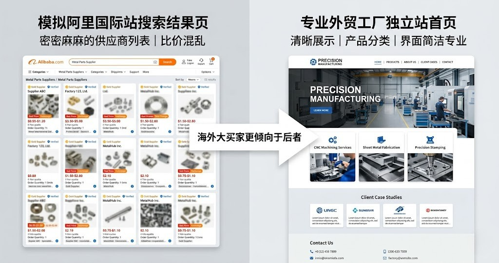 阿里国际站与专业独立站对比 阿里国际站与专业独立站对比