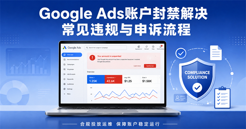 GoogleAds账户封禁解决 常见违规与申诉流程